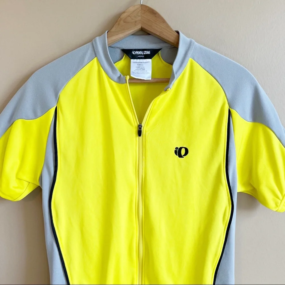 PEARL IZUMI men’s slice cycle jersey size medium yellow short sleeve - Picture 2 of 8